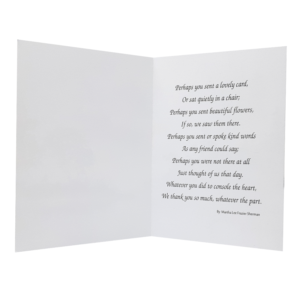 Personalized Custom Celebration of Life Funeral In Memory Acknowledgement Thank You Cards Notes Inside Set of 50