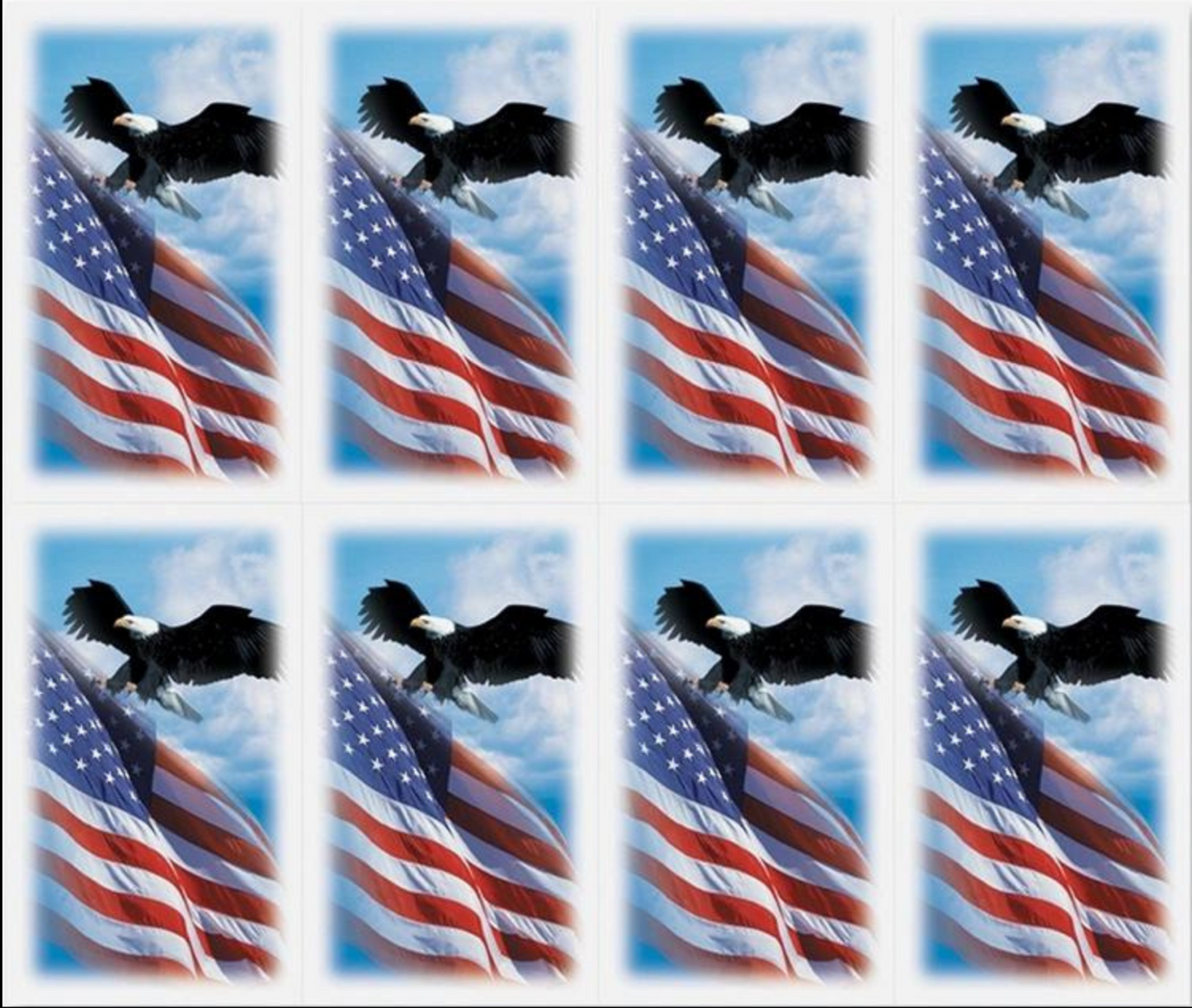 Personalized Custom Laminated Funeral Celebration of Life Patriot Veteran American Flag Eagle In Memory Prayer Cards Set of 56